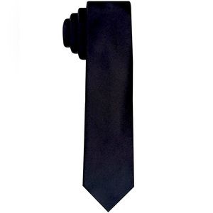Perry Ellis Portfolio Sateen Slim Neck Tie Mens Black with Tie Bar